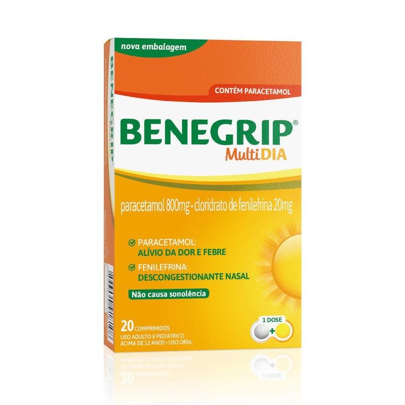 Benegrip Multi Dia c/20 Comprimidos