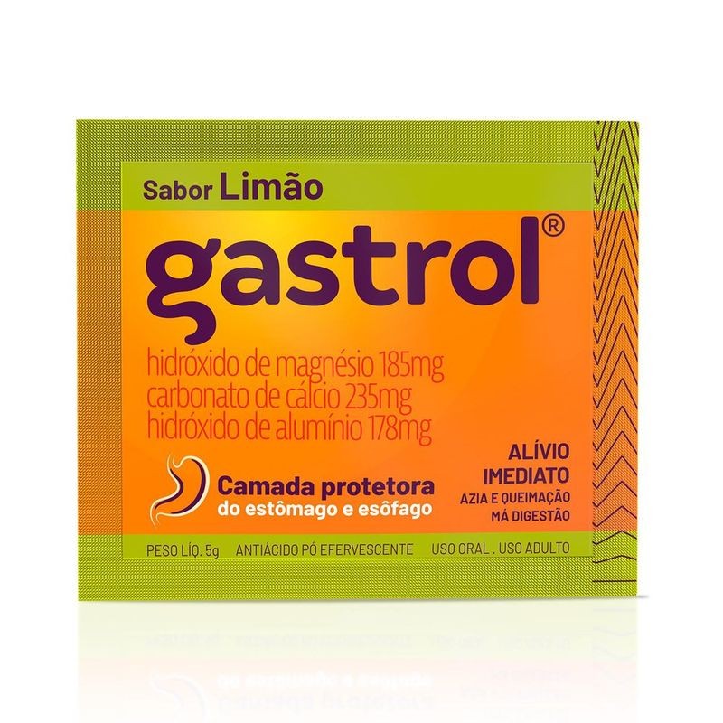 Gastrol Efervescente Limao c/25 Envelopes 5g