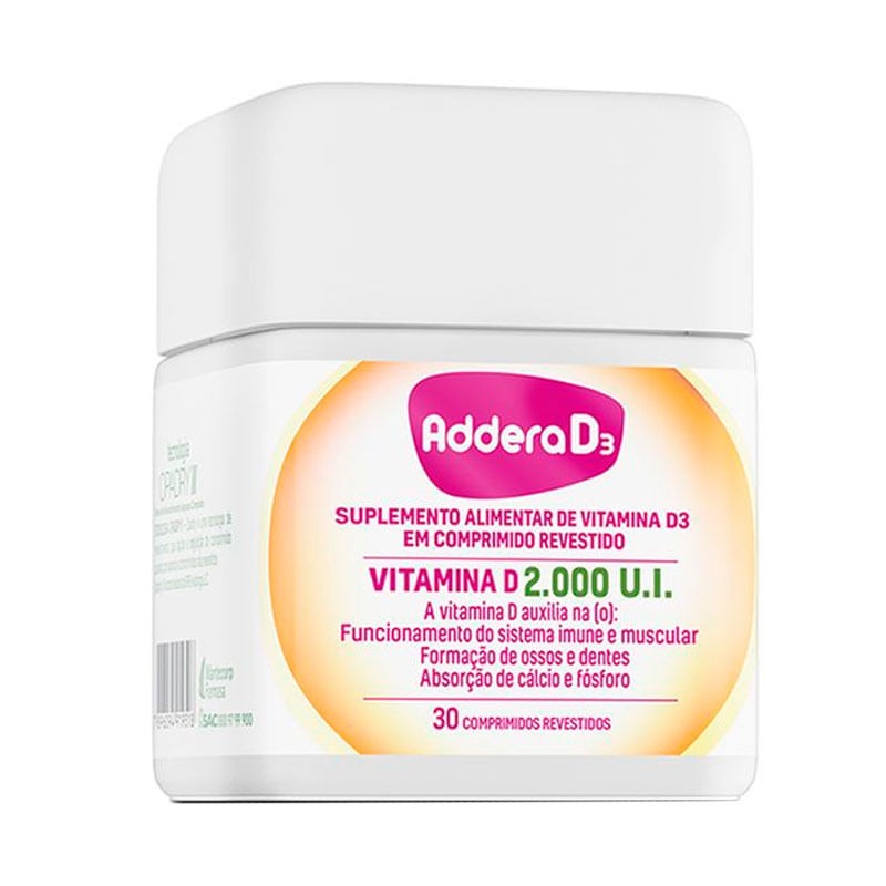 Addera D3 2.000UI Frasco c/30 Comprimidos