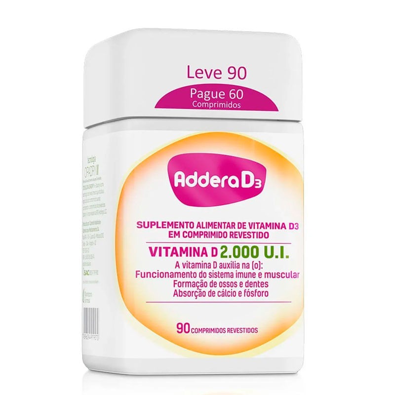 Addera D3 2.000UI Frasco c/90 Comprimidos