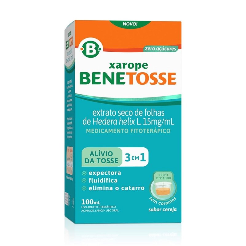 Benetosse 15mg/ml Cereja Caixa 100ml Xarope + Copo Dosador