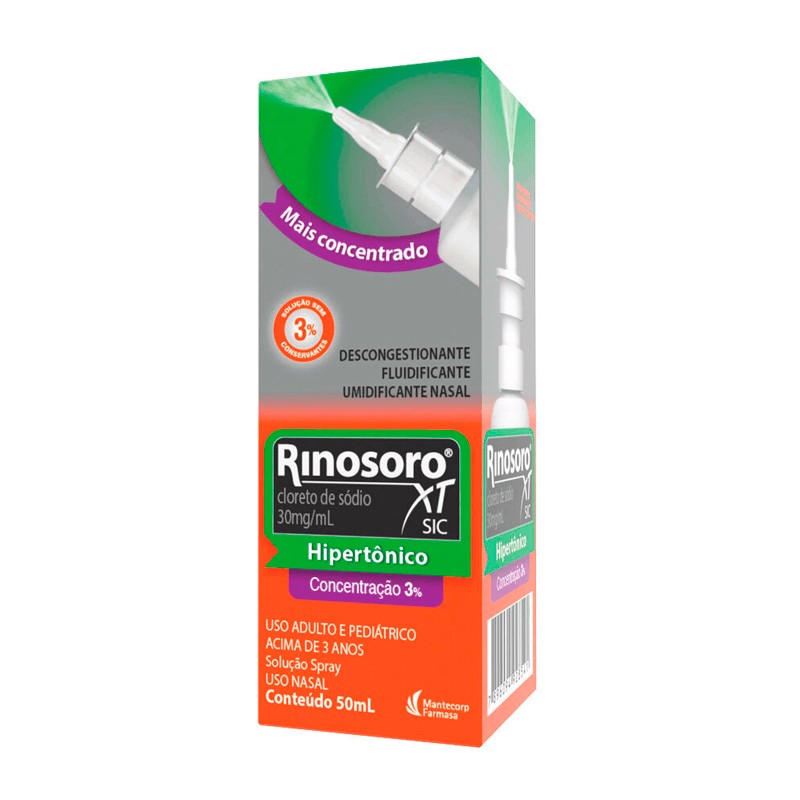 Descongestionante E Fluidificante Nasal Rinosoro Xt Caixa 50ml Soluçao Spray