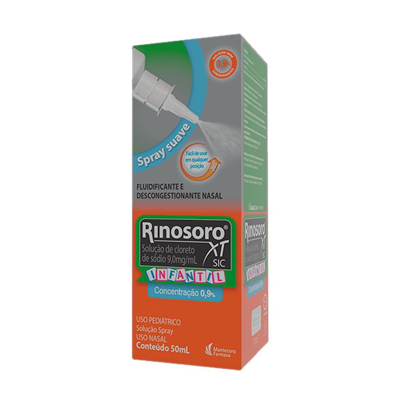 Descongestionante E Fluidificante Nasal Infantil Rinosoro Xt Caixa 50ml Soluçao Spray