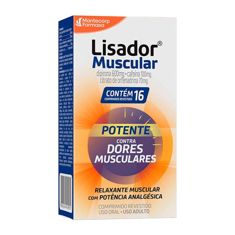 Lisador Muscular 600+100+70mg c/16 Comprimidos Revestidos