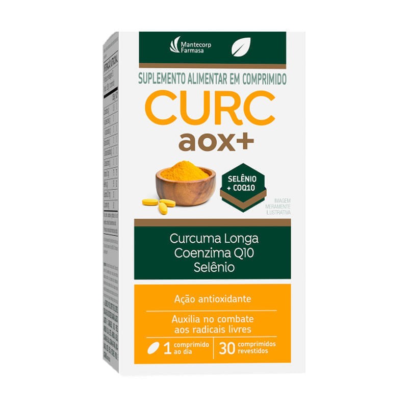 Suplemento Alimentar Aox Zero Acucar Mantecorp Farmasa Curc Caixa 30 Comprimidos Revestidos