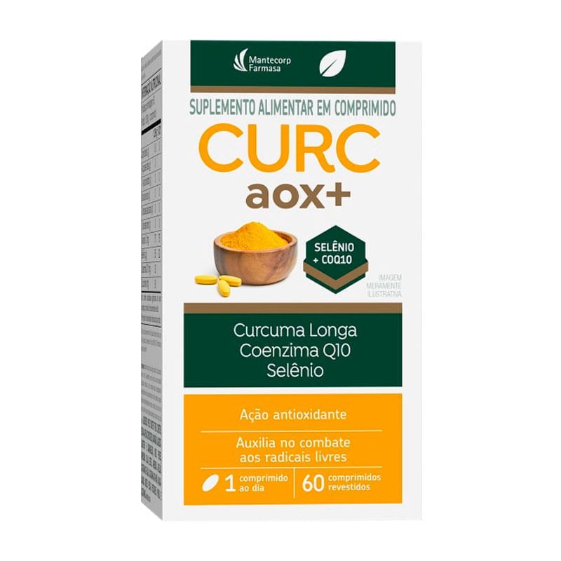Suplemento Alimentar Aox Zero Acucar Mantecorp Farmasa Curc Caixa 60 Comprimidos Revestidos