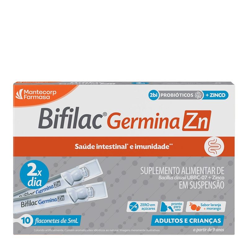Bifilac Germina 2bi Sabor Laraja + Morango c/10 Flaconetes 5ml