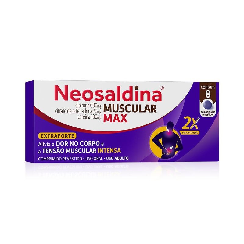 Neosaldina Muscular Max Extraforte 600mg Caixa 8 Comprimidos Revestidos