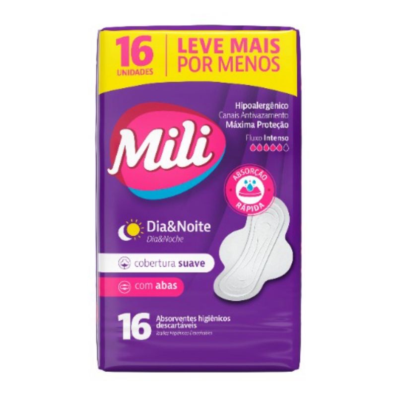 Absorvente Dianoite Suave 16 un com Abas Mili