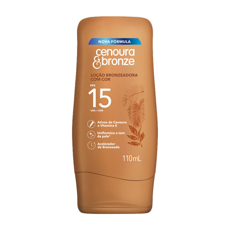 Protetor Solar Dourado Fps15 Cenoura & Bronze 110ml