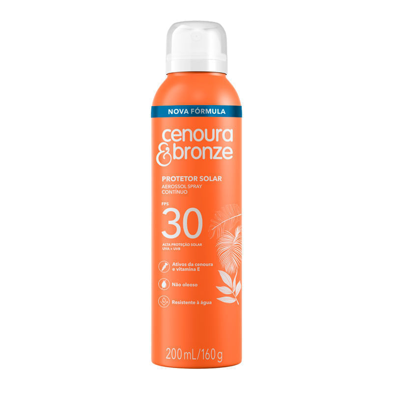 Protetor Solar Aerossol FPS 30 Cenoura & Bronze 200ml