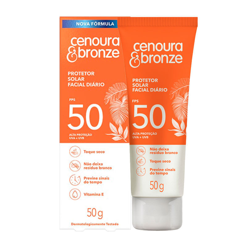 Protetor Solar Facial Ps50 Cenoura & Bronze 50g