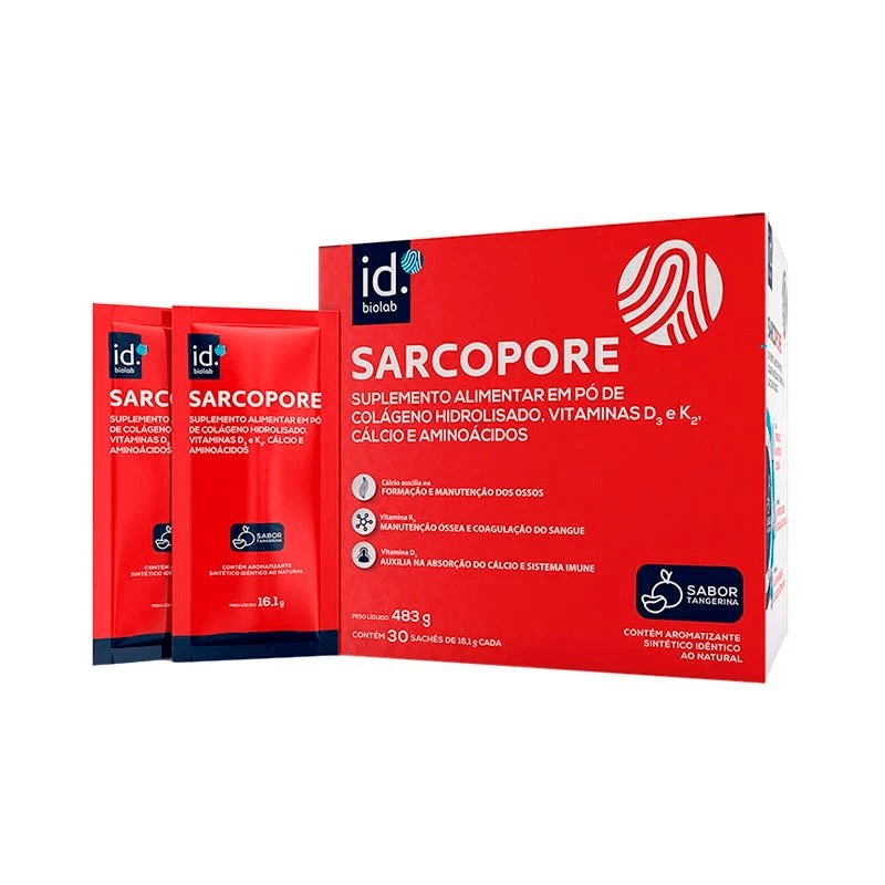 Colageno Hidrolisado Sarcopore Tangerina 30 Saches De 16,1g Cada
