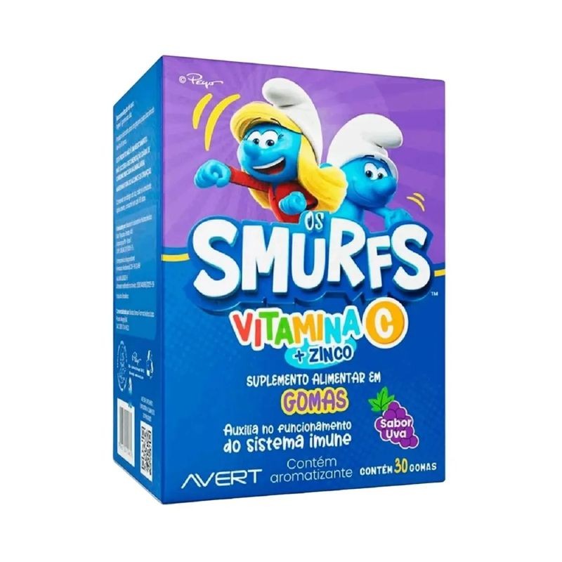 Smurfs Vitamina Infantil Sabor Uva C+zinco c/30 Gomas