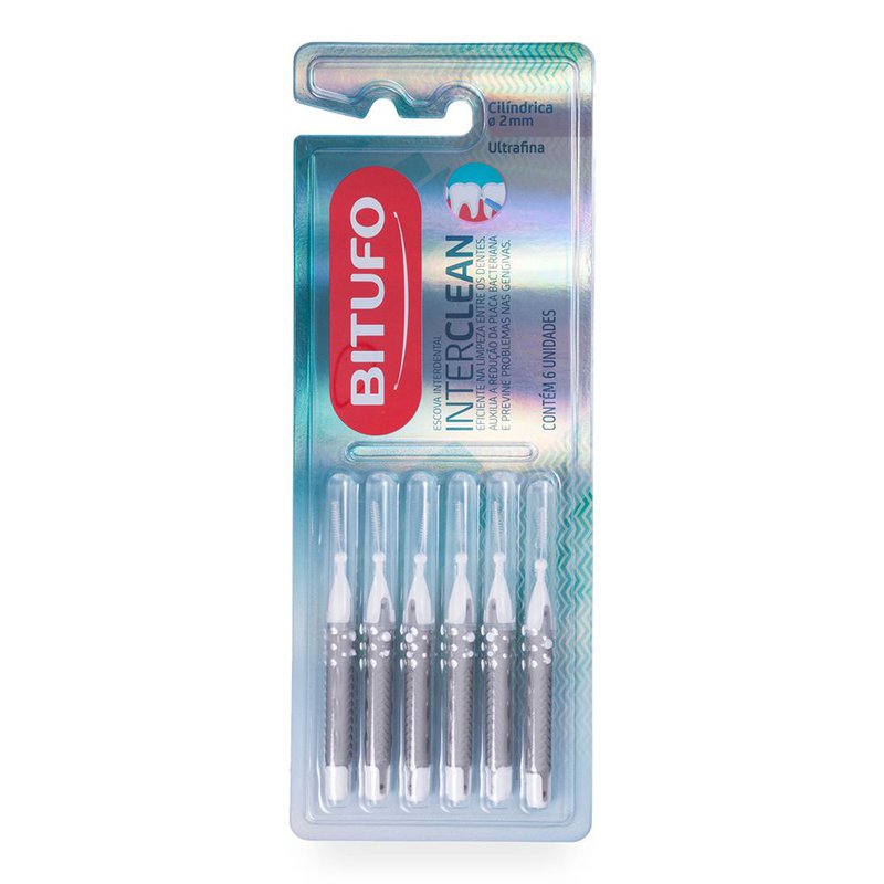 Escova Dental Bitufo Interdental Interclean Ultra Fina Com 6