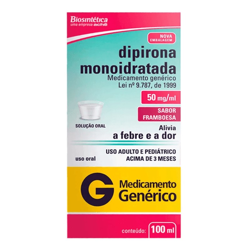 Dipirona Sódica 50mg solução 100ml Biosintética