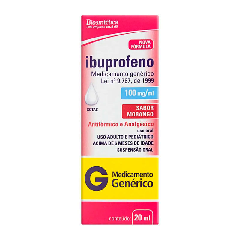 Ibuprofeno 100mg gotas 20ml Biosintética