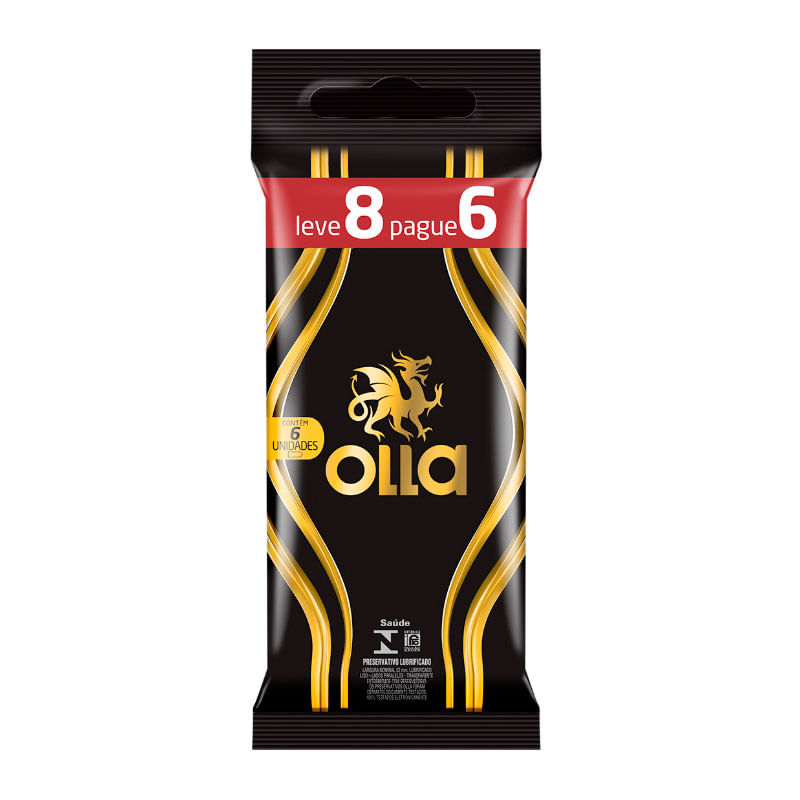 Preservativo Olla Lubrificado Leve 8 Pague 6