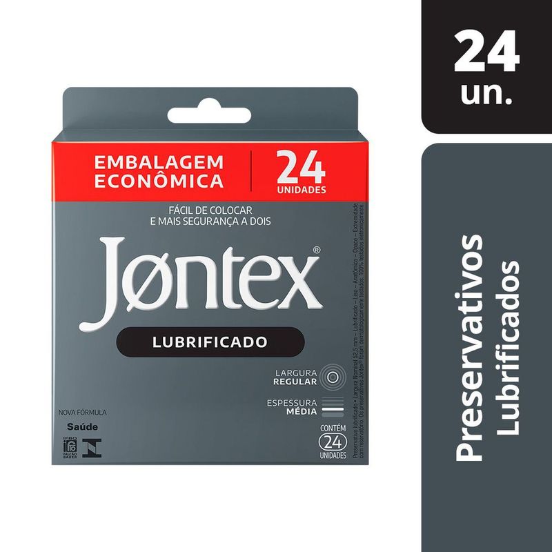 Pack Preservativo Masculino Lubrificado Jontex Caixa 24 Unidades Embalagem Economica