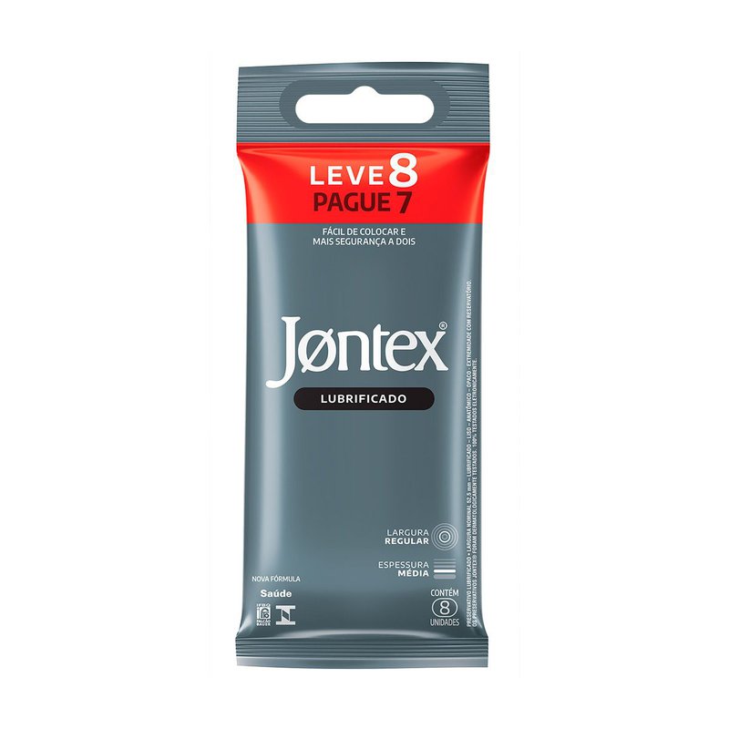 Preservativo Jontex Lubrificado Leve 8 Pague 7