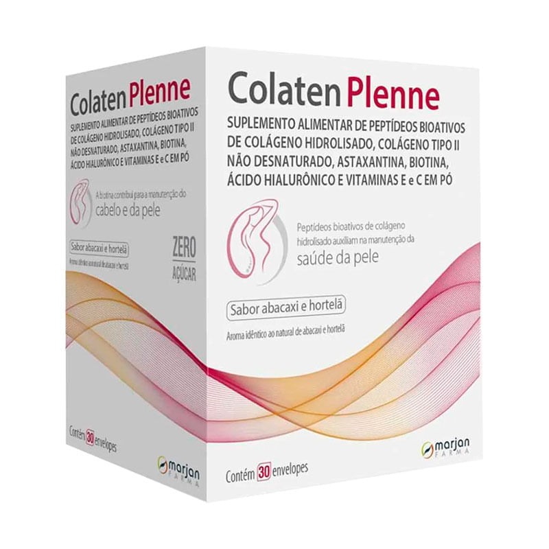 Colageno Colaten Plenne Sabor Abacaxi E Hortela c/30 Saches