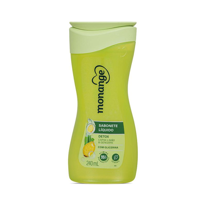 Sabonete Monange Liquido Detox Capim Limao E Gengibre 240ml