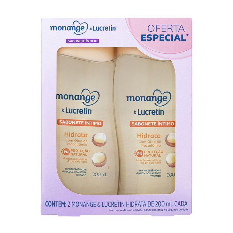 Pack Sabonete Liquido Intimo Hidrata Com Oleo De Macadamia Monange Amp