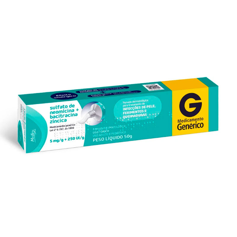 Sulfato de Neomicina + Bacitracina Zíncica pomada 50g Medley
