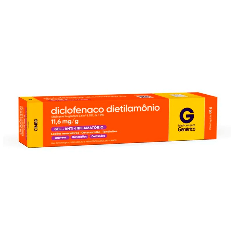 Diclofenaco Dietilamônio 11,6mg/g gel 60g Cimed