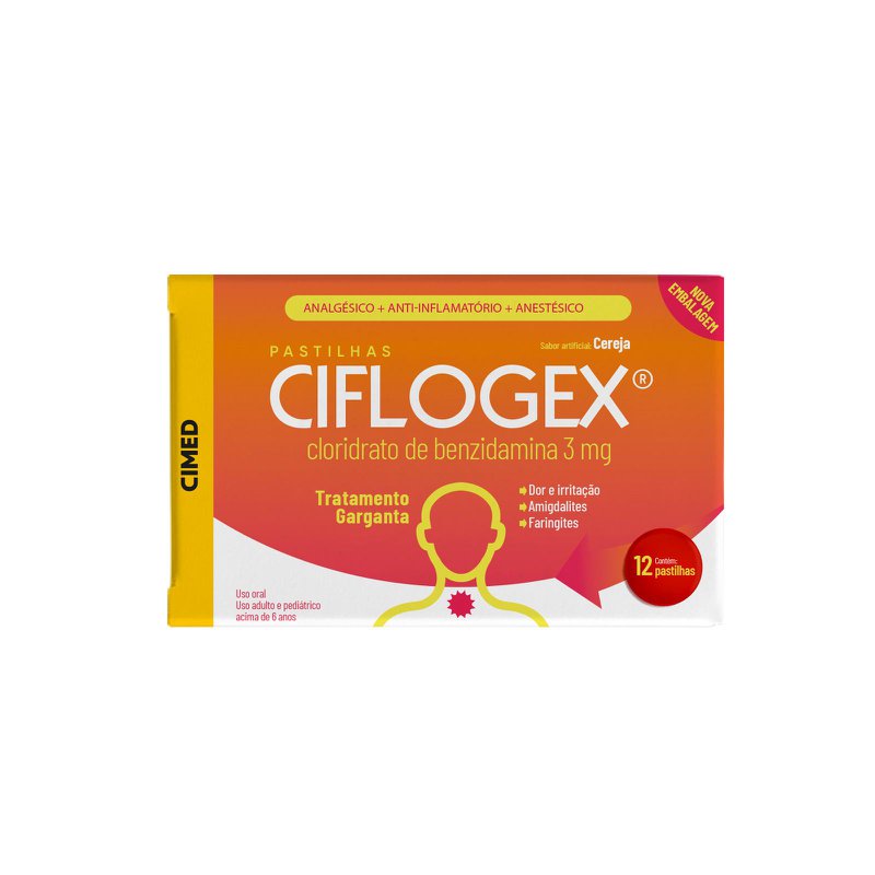 Ciflogex Caixa 12 Pastilhas Sabor Cereja