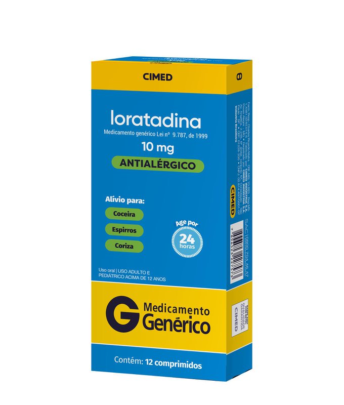 Loratadina 10mg 12 comprimidos Cimed