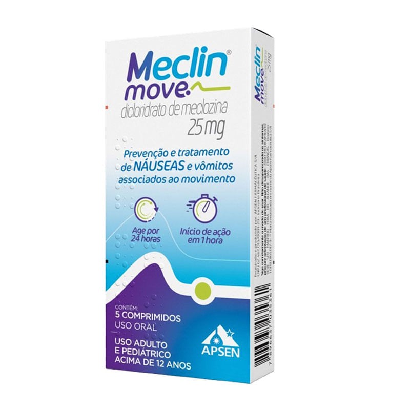 Meclin Move 25mg c/ 5 Comprimidos
