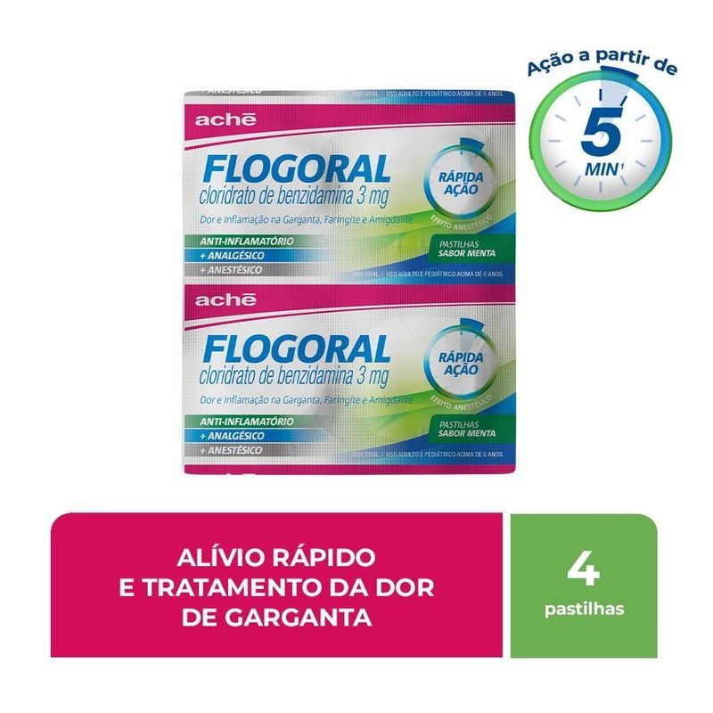 Flogoral Menta 3mg c/52 Pastilhas