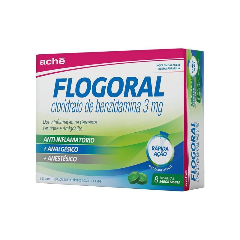Flogoral Menta 3mg c/8 Pastilhas