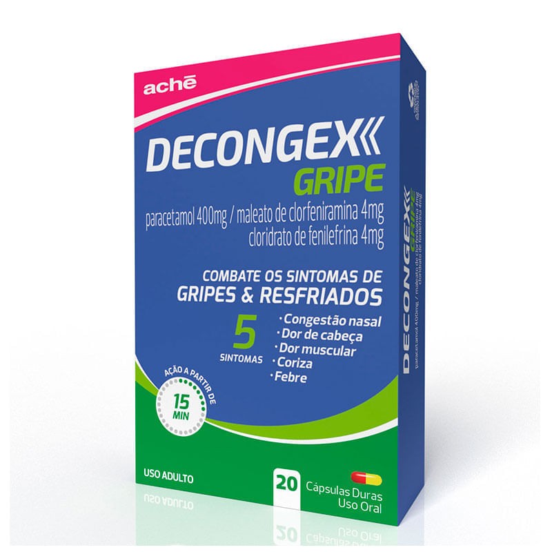Decongex Gripe 400 4 4mg c/20 Capsulas Duras