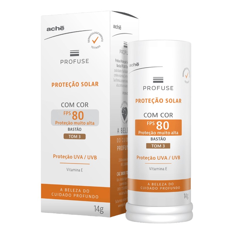 Profuse Protetor Solar Bastao Fps80 Tom3 14g