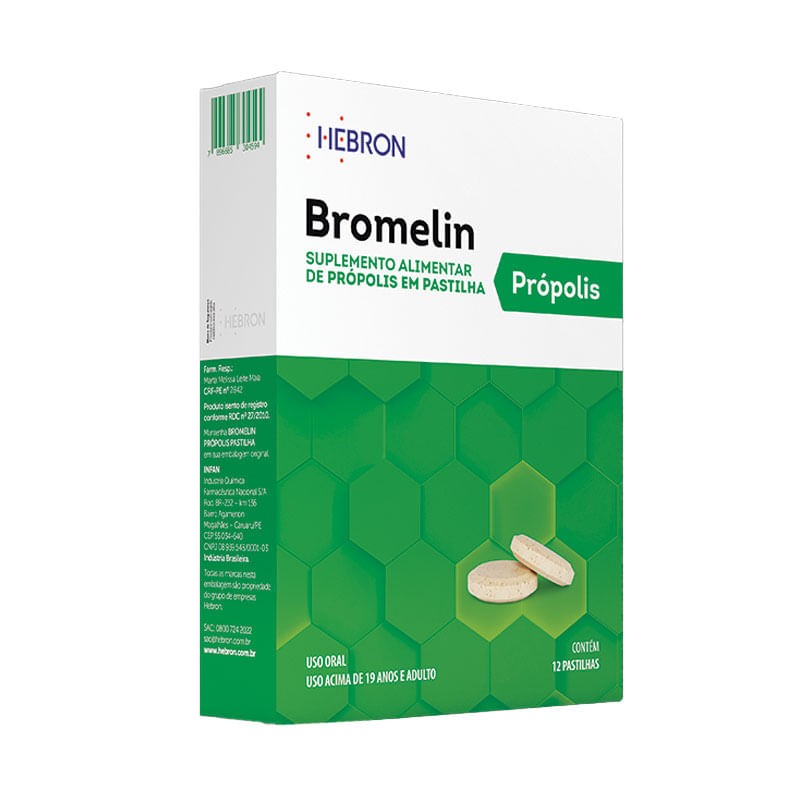 Bromelin Propolis 12 Pastilhas