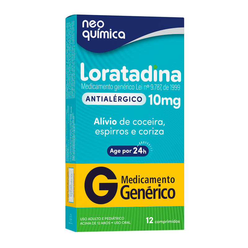 Loratadina 10mg 12 cápsulas Neo Química