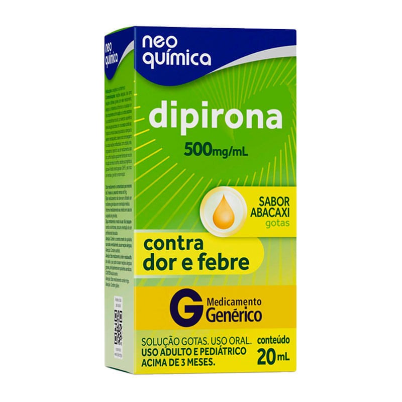 Dipirona Sódica solução 20ml Neo Química