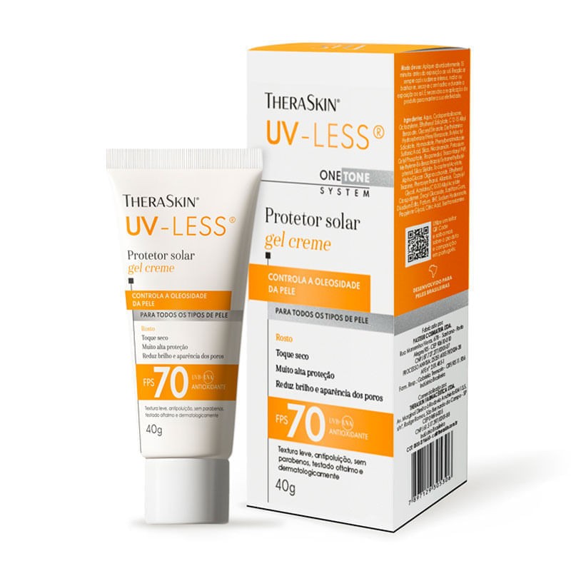 Protetor Solar Gel Creme Uv-less Fps70 Sem Cor 40g