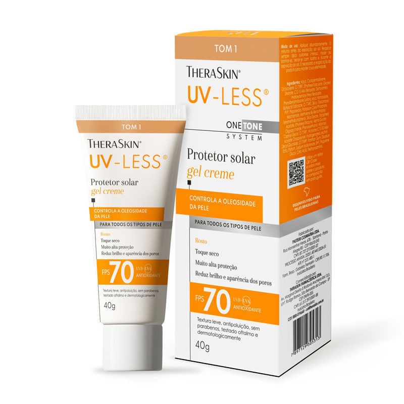 Protetor Solar Gel Creme Uv-less Fps70 Tom 1 40g