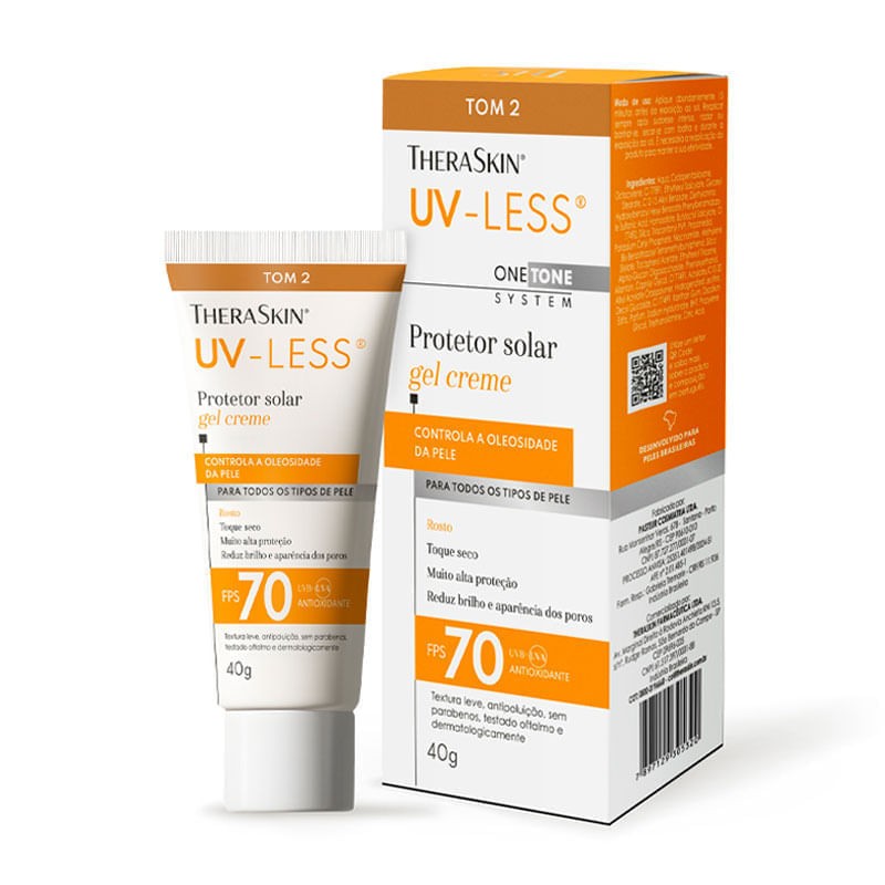 Protetor Solar Gel Creme Uv-less Fps70 Tom 2 40g