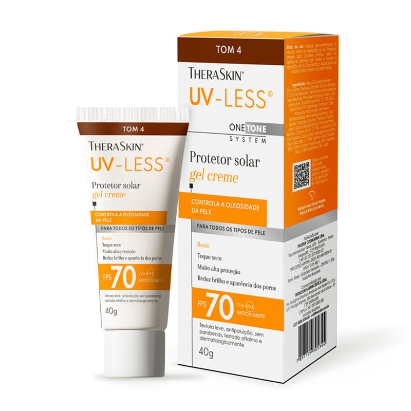 Protetor Solar Gel Creme Uv-less Fps70 Tom 4 40g