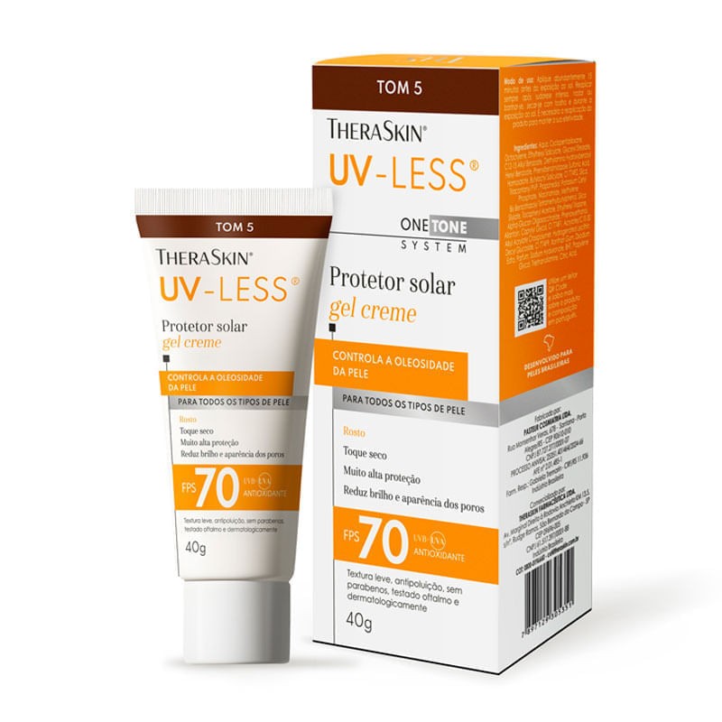 Protetor Solar Gel Creme Uv-less Fps70 Tom 5 40g