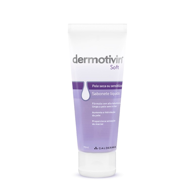 Dermotivin Soft Sabonete Liquido Facial Pele Seca 70ml