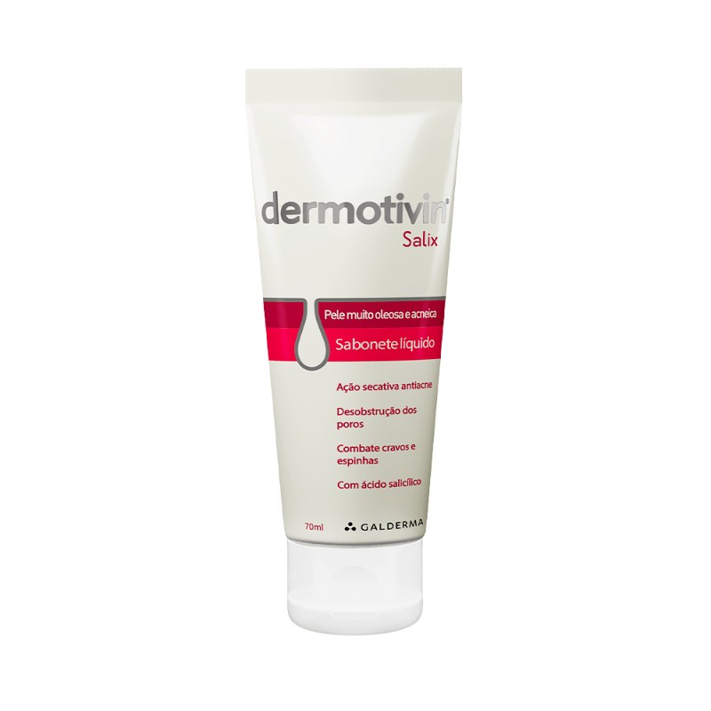 Dermotivin Salix Sabonete Liquido Facial Pele Oleosa E Acneica 70ml