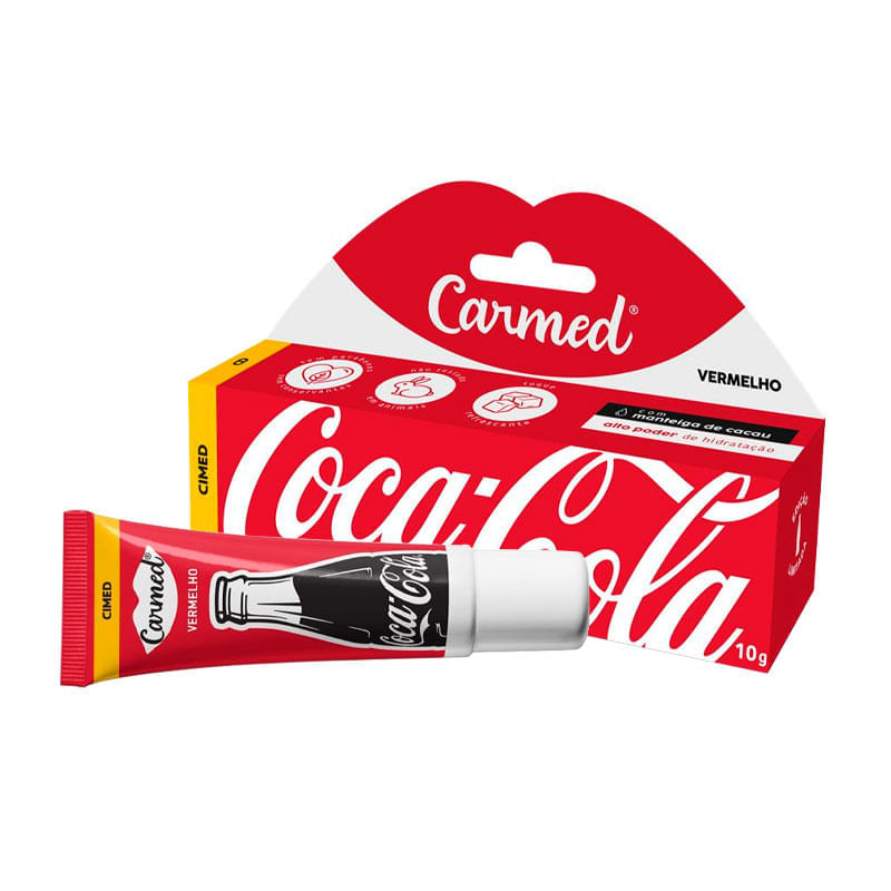 Carmed Hidratante Labial Coca-Cola Vermelho 10g