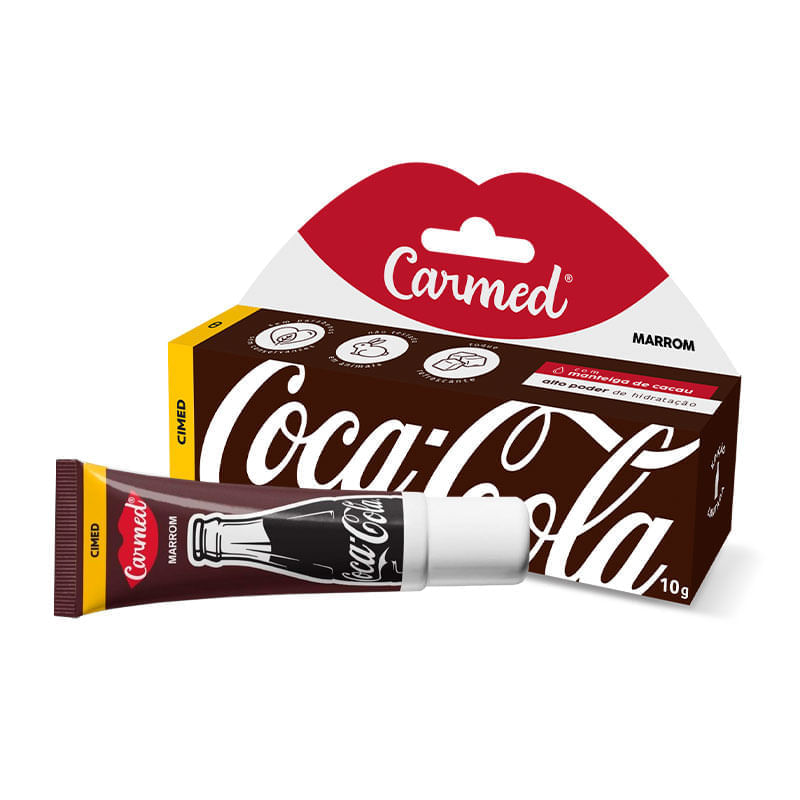 Carmed Hidratante Labial Coca-Cola Marrom 10g