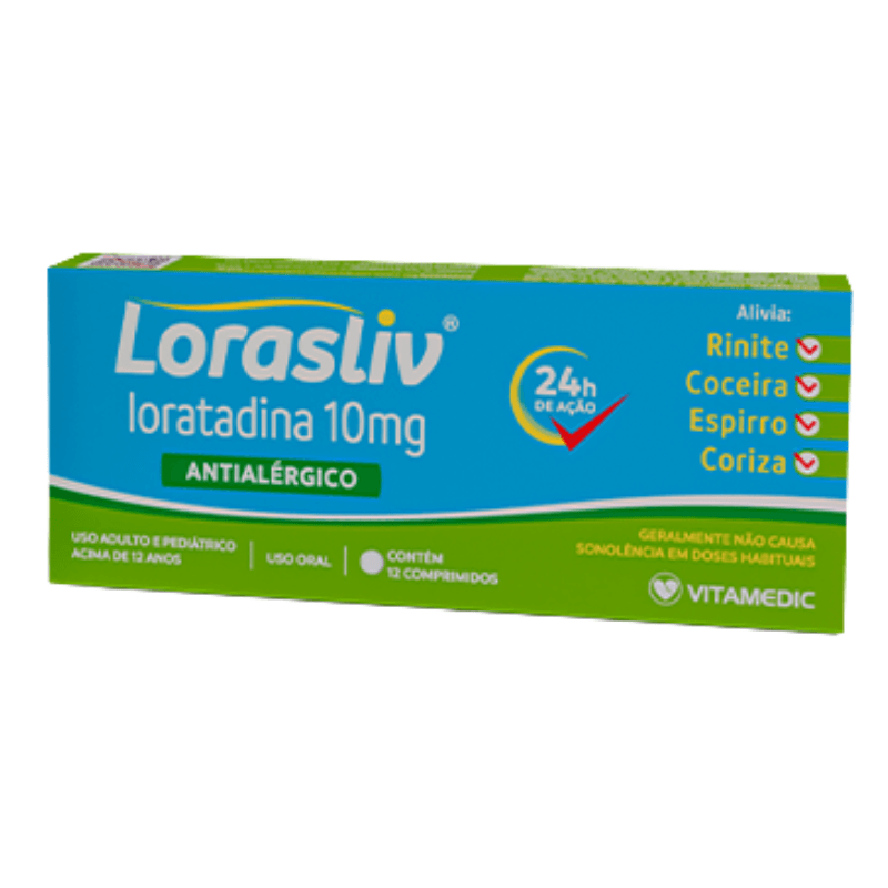 Lorasliv Loratadina 10mg 12 comprimidos Vitamedic