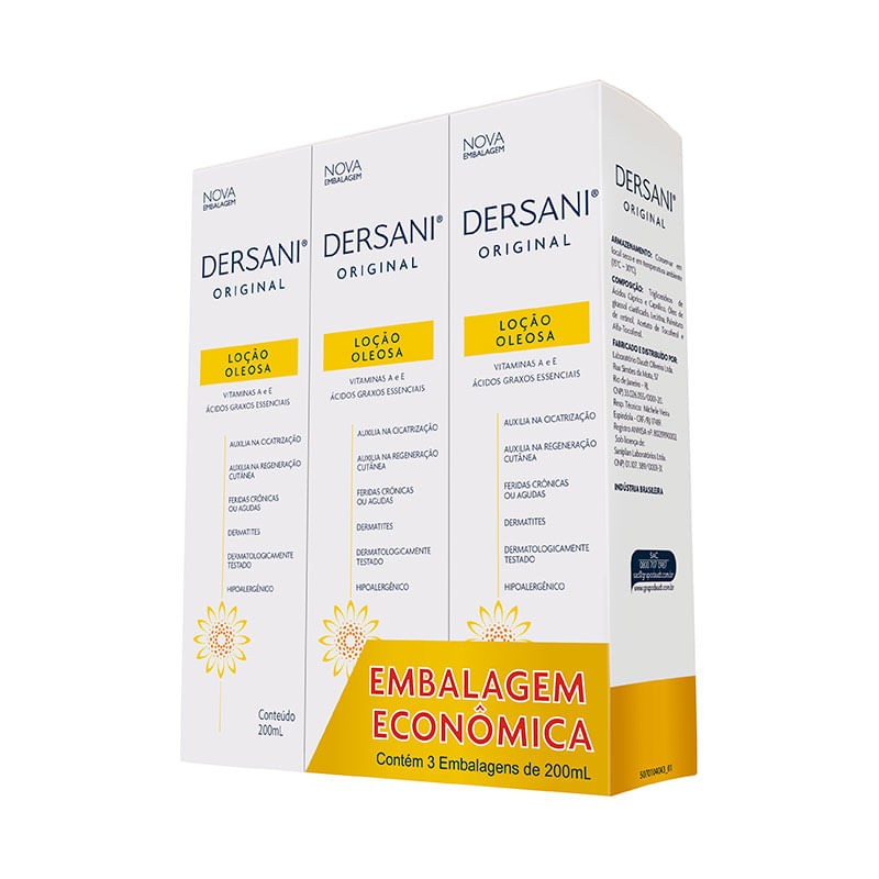 Pack Dersani 3 Frascos 200ml Total 600ml